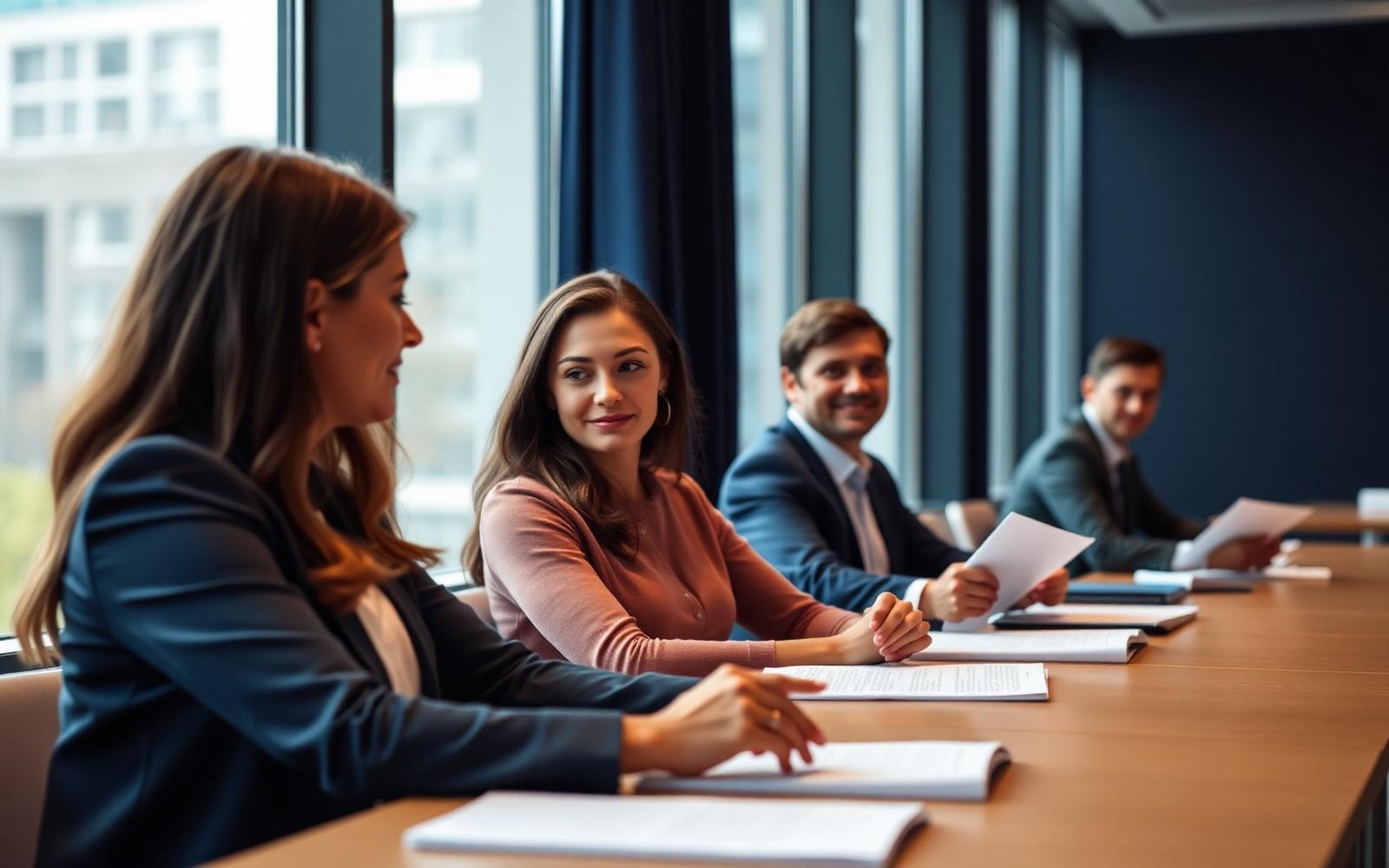 Adult students in an elegant English class